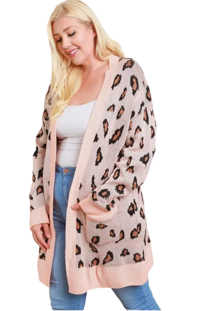 Animal Print Knit Cardigan