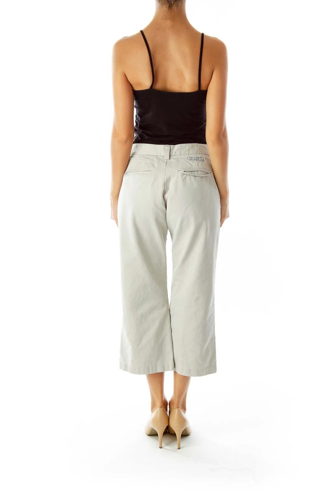 Beige Cropped Pants