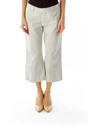 Beige Cropped Pants