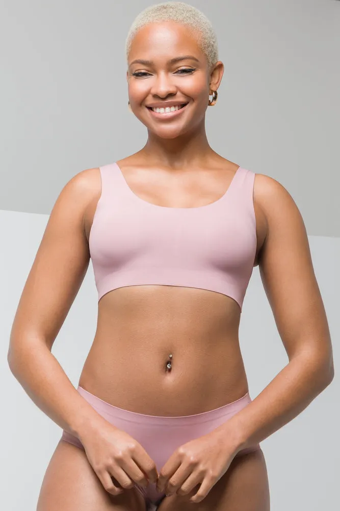 Bonded Crop Top Light Pink