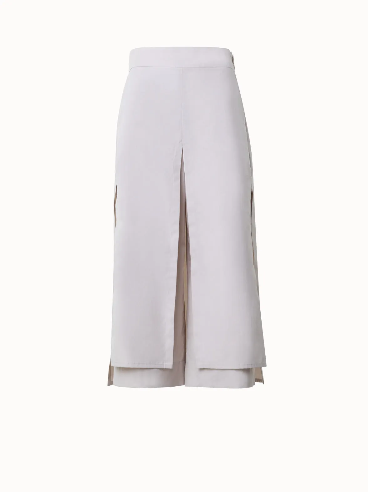 Cropped Cotton Poplin Layered Pants