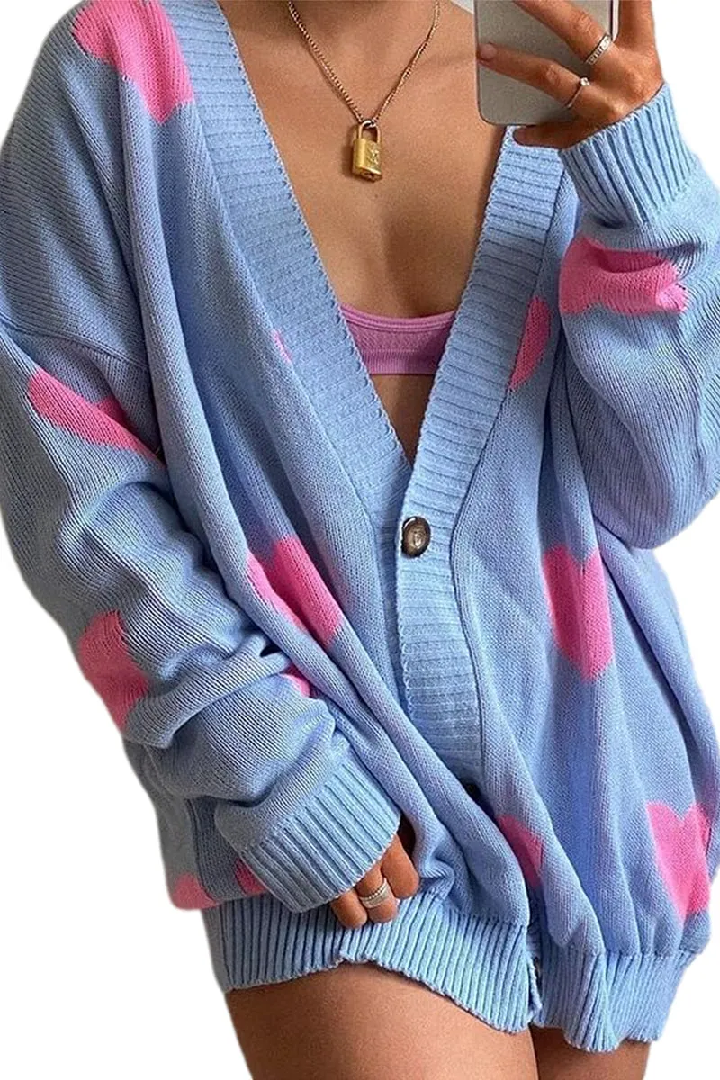 CT3074 Graphic Knitted Cardigan Outerwear