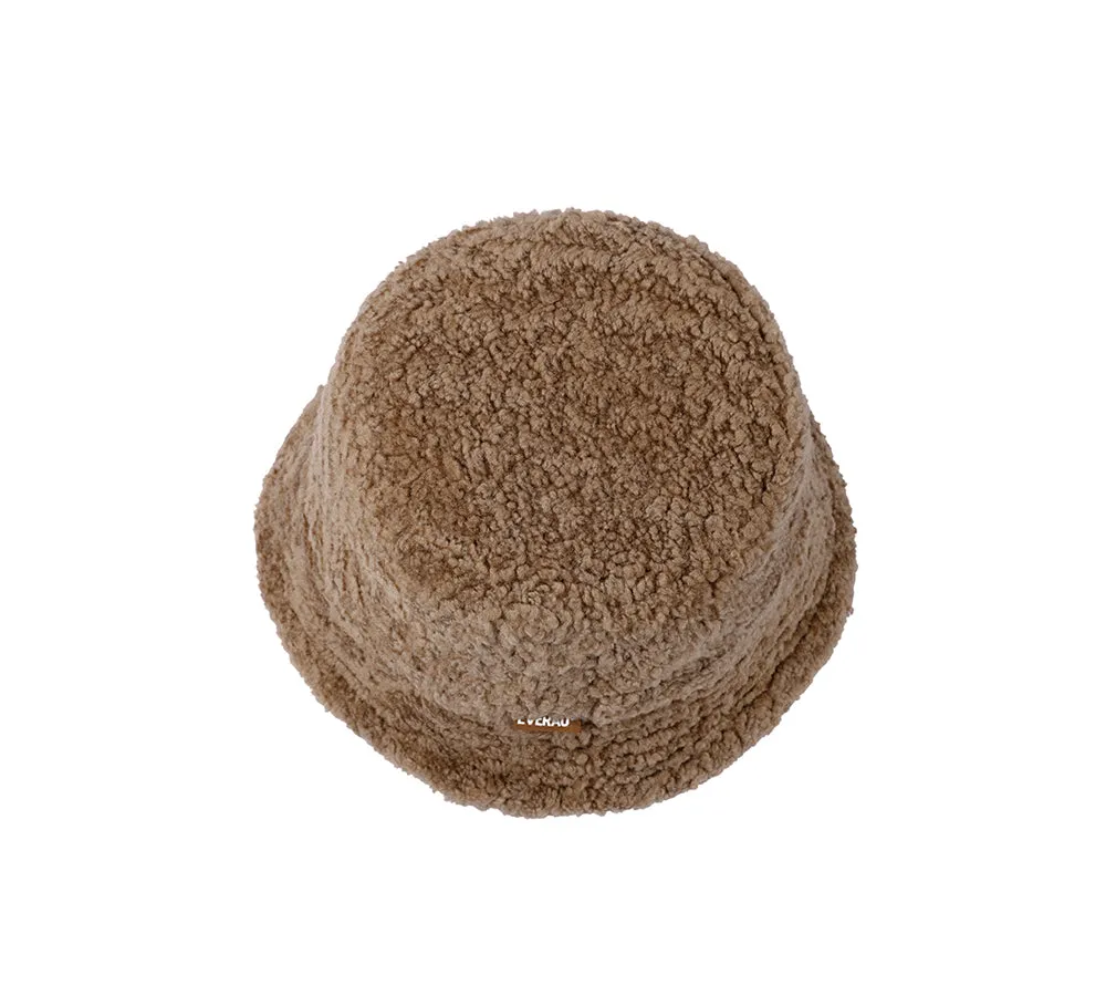 EVERAU® Fluffy Sheepskin Wool Bucket Hat Cloude