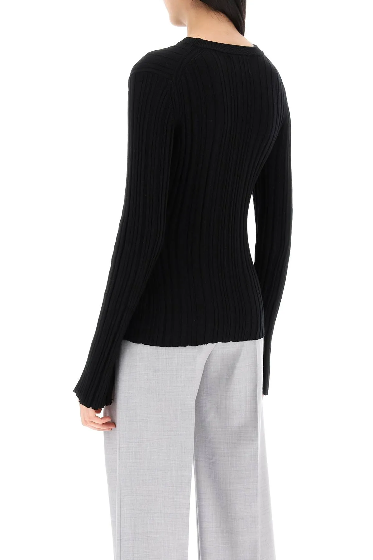 evie ribbed crew-neck sweater