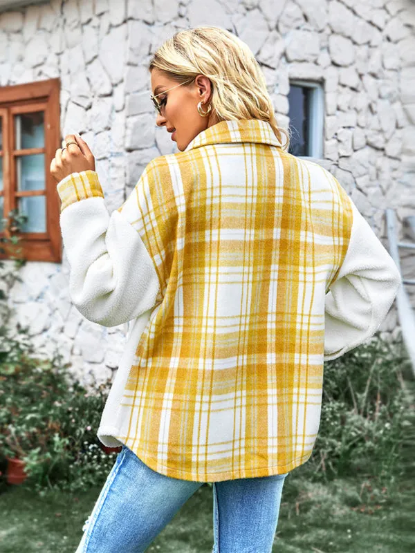 Fall-Winter Plaid Fleece Shirt Jacket