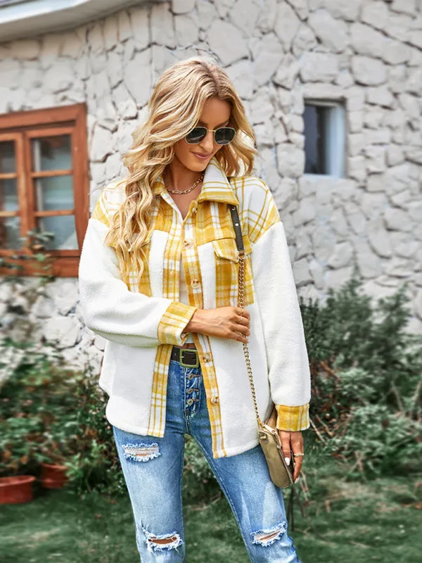 Fall-Winter Plaid Fleece Shirt Jacket