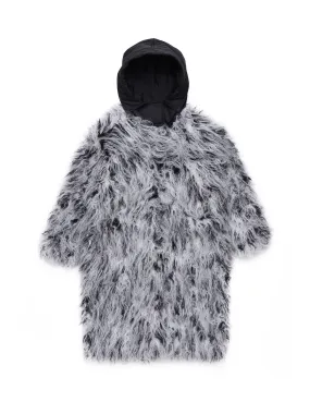 Fluffy Long Jacket with Hood