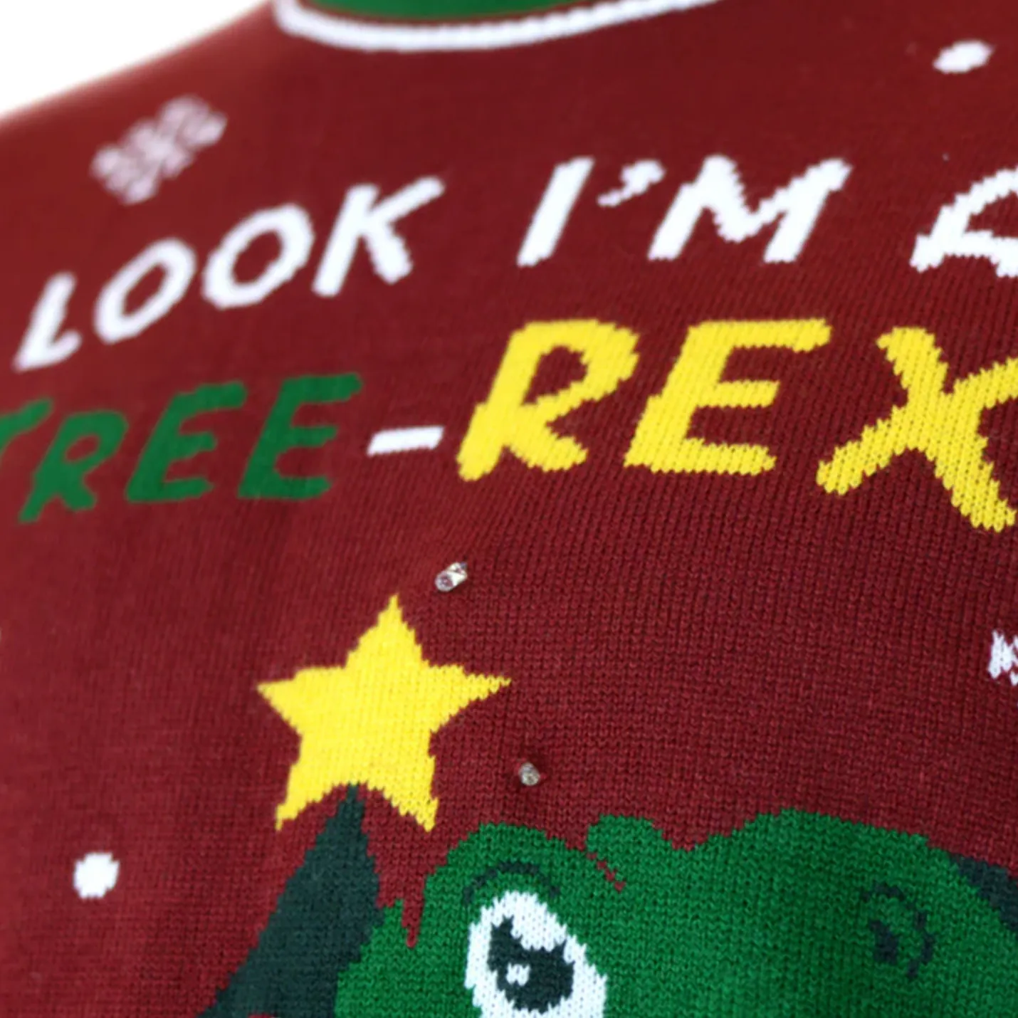 LED Light Up Men's T-REX Christmas Sweater