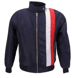 Mazeys Mens Navy Blue Racing Bomber Jackets