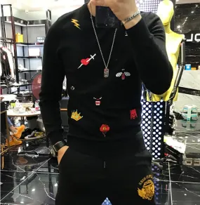 Men's Causal O Neck Sweater D Autumn Winter Christmas Pullover Knitted