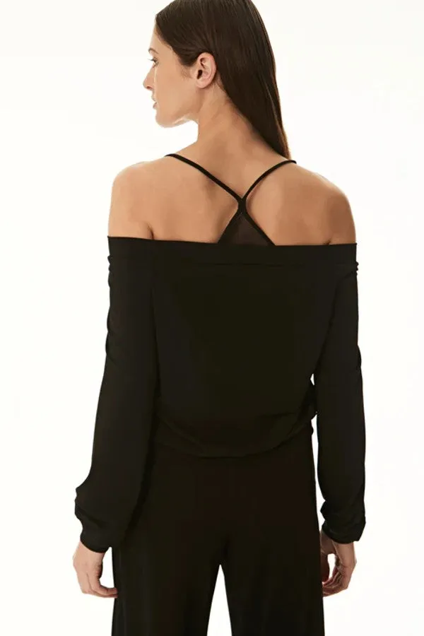 Mesh Paneled Off Shoulder