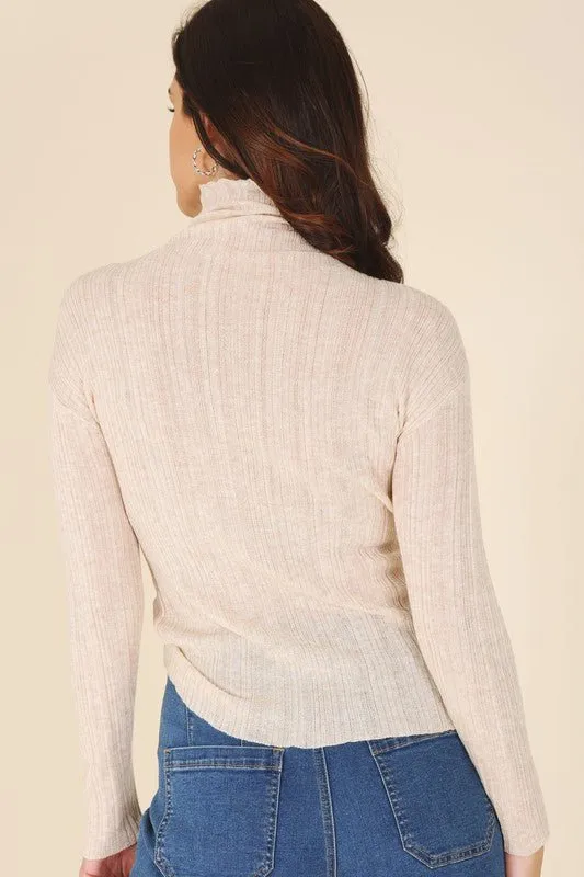 Mock Neck Knit Sweater Top