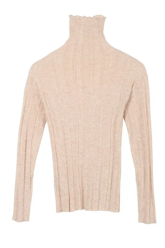 Mock Neck Knit Sweater Top