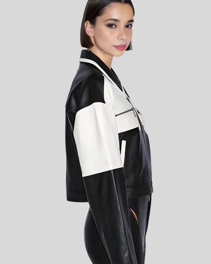 Monochrome Moto Leather Biker Jacket