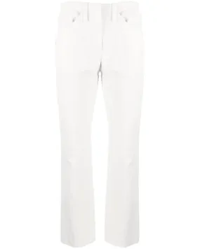 Off White Cropped Cotton Pants