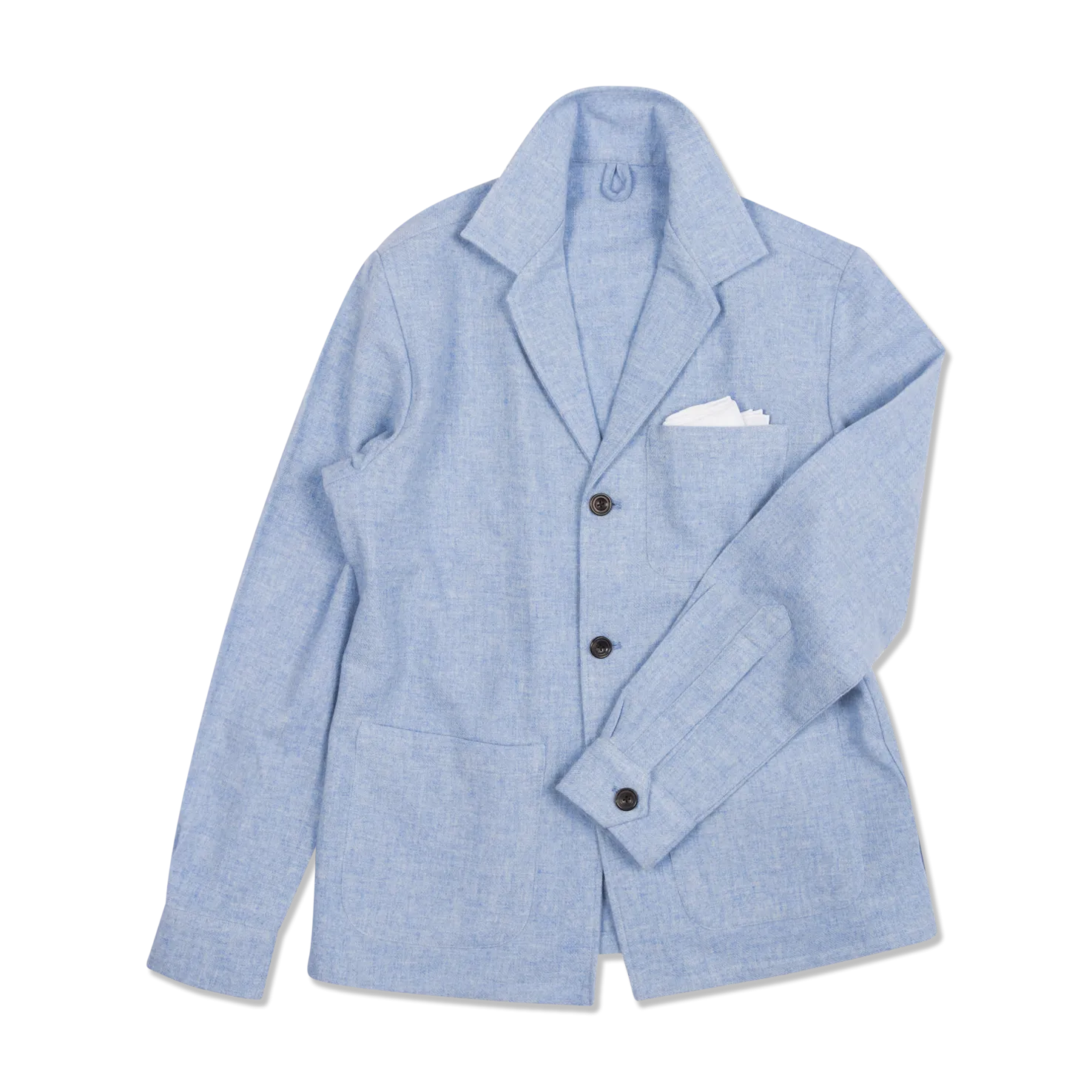 Painters Jacket in Sky Blue Boiled Wool