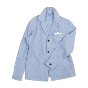 Painters Jacket in Sky Blue Boiled Wool