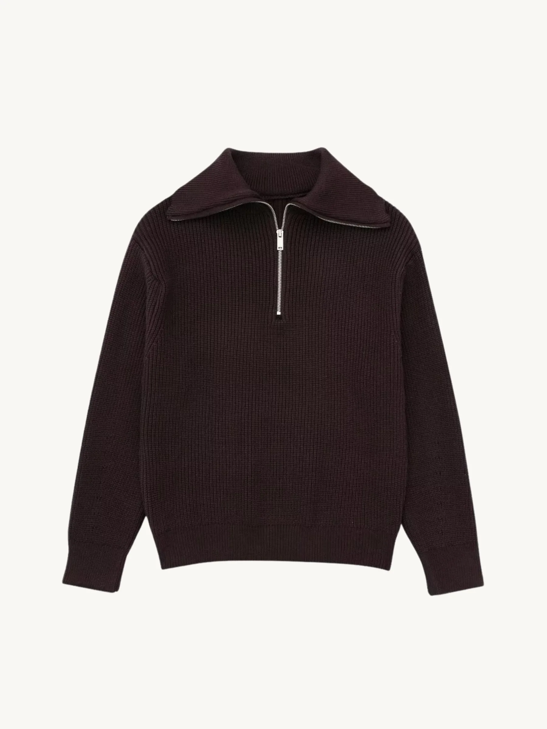 Rhoda Zip-Up Ribbed Sweater