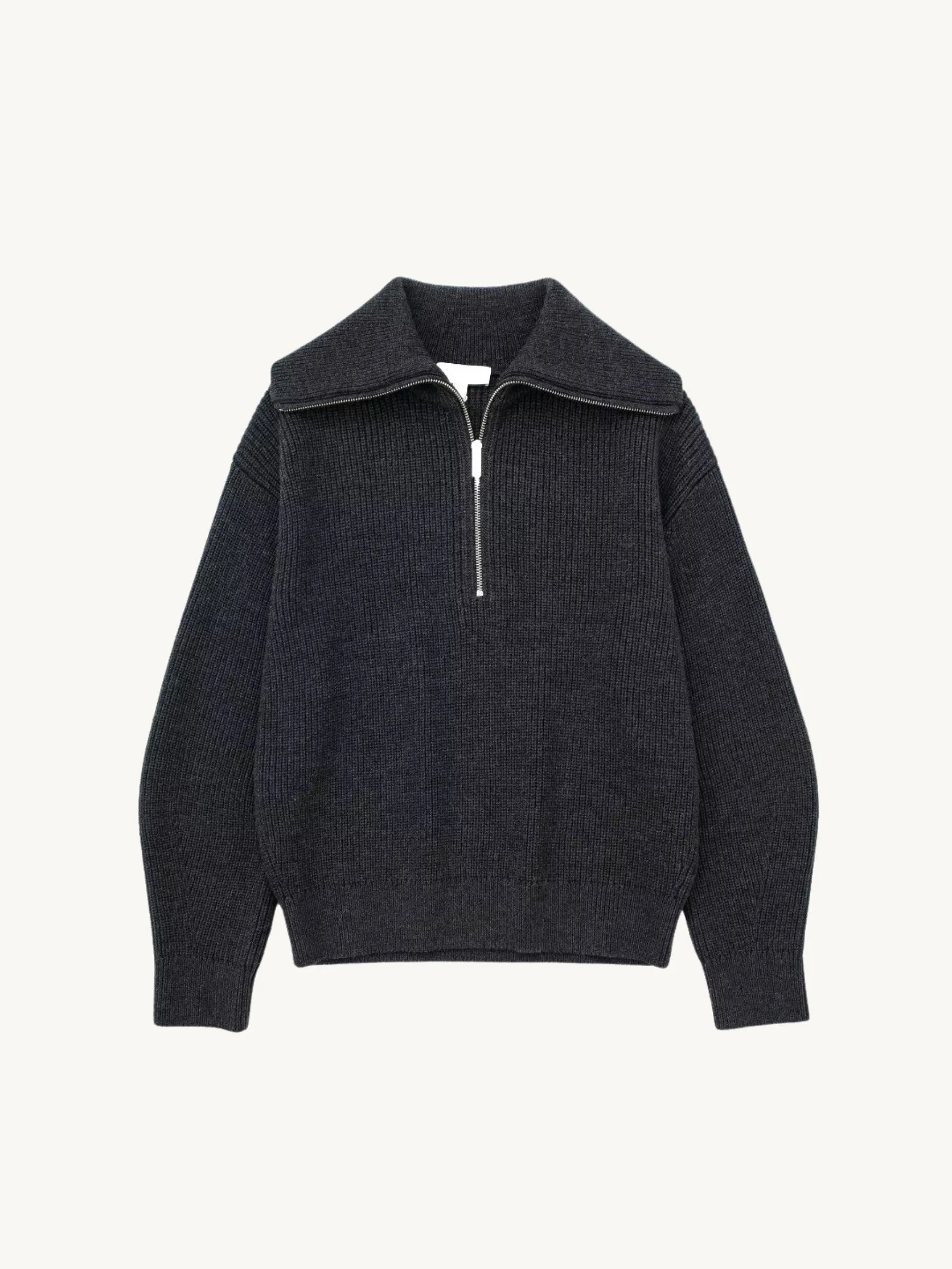 Rhoda Zip-Up Ribbed Sweater