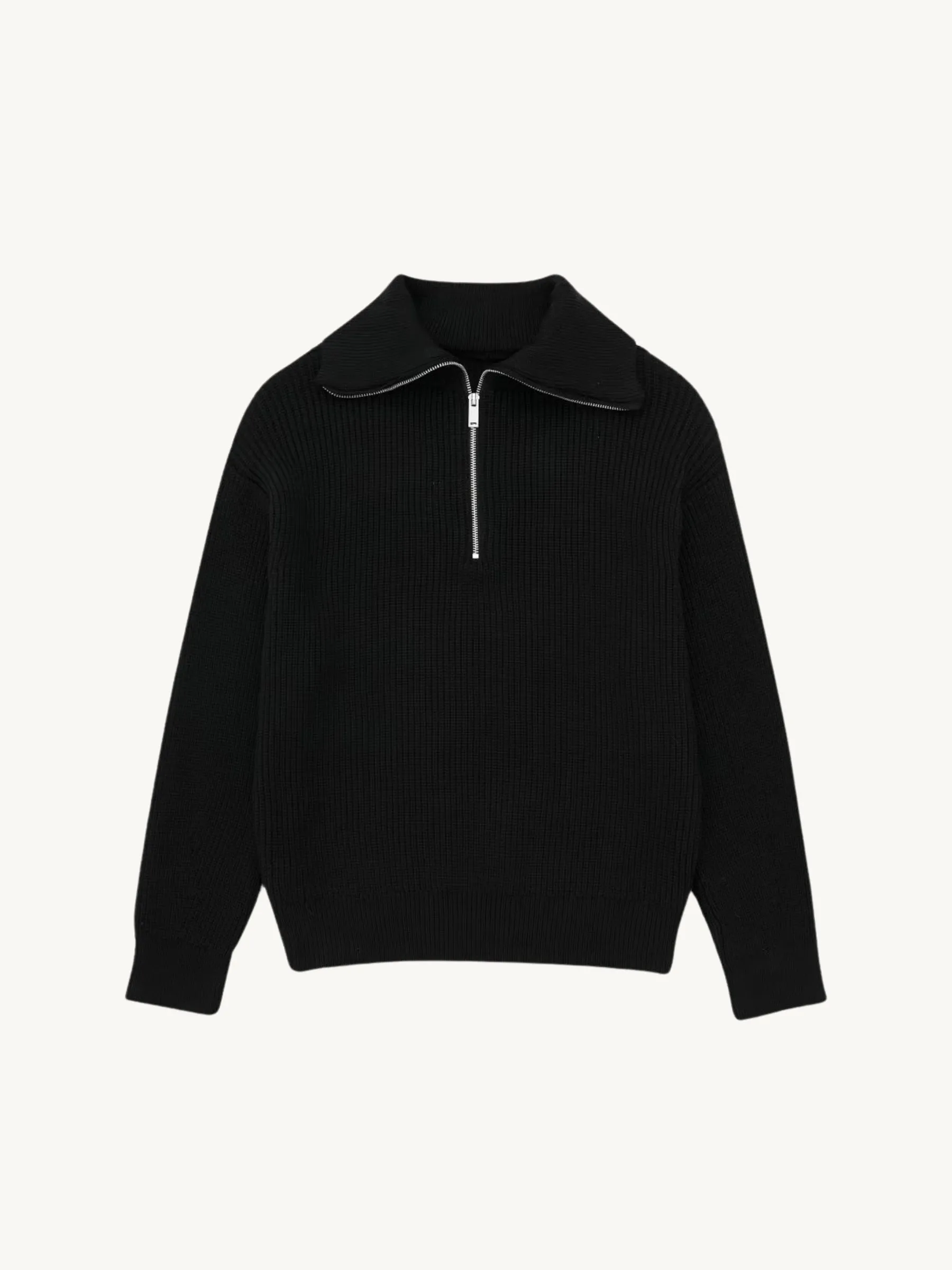 Rhoda Zip-Up Ribbed Sweater