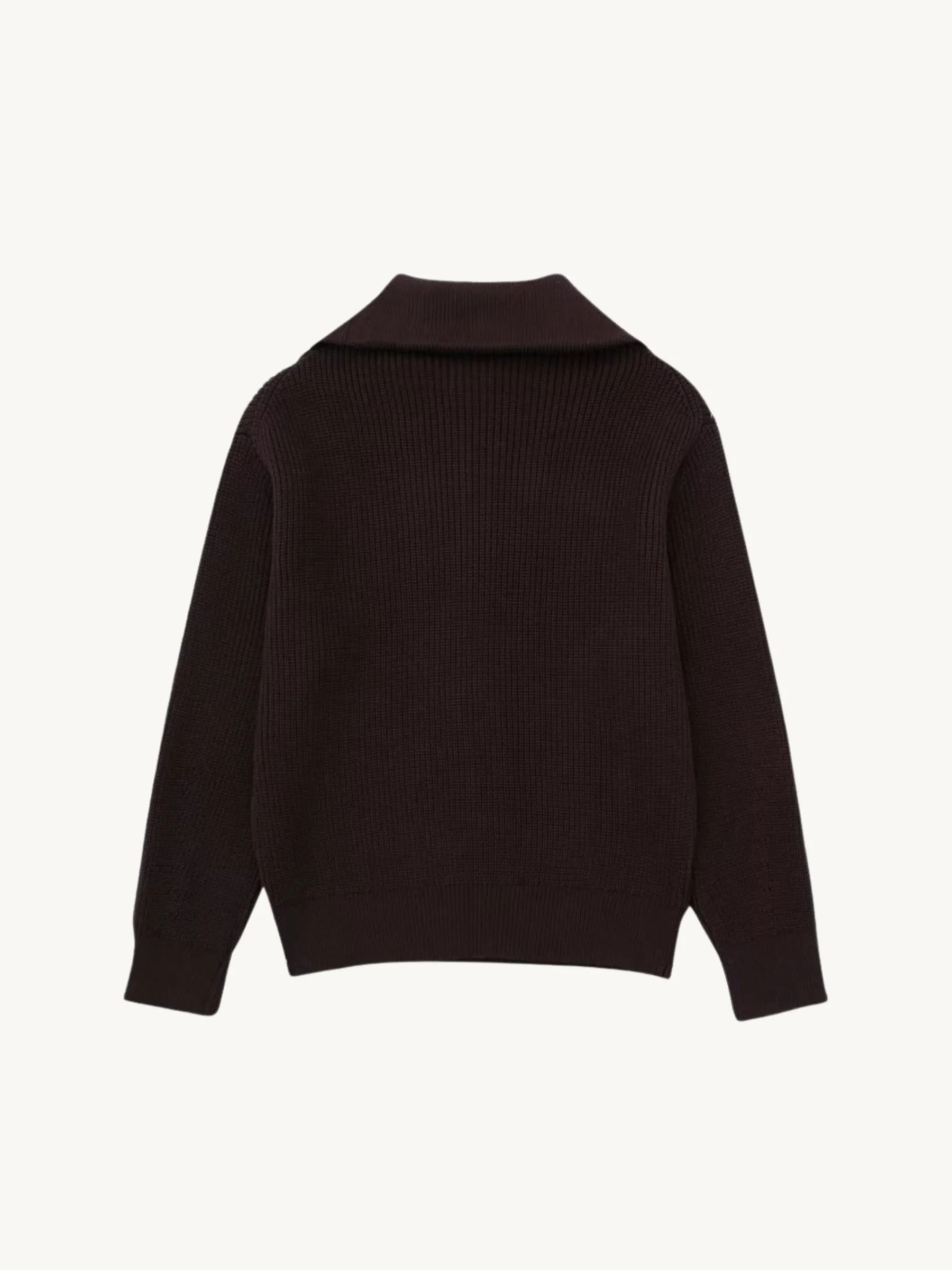 Rhoda Zip-Up Ribbed Sweater