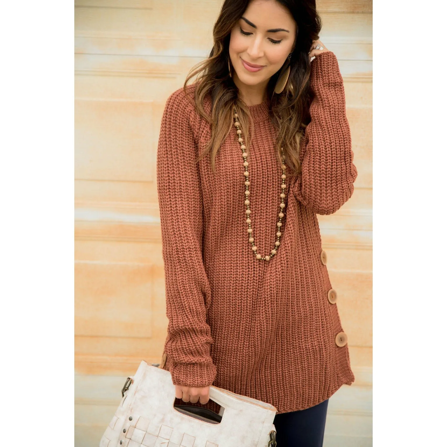 Side Button Sweater