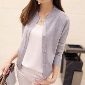 Sweater Cardigan Women Summer Short Thin Long Sleeved Shawl Sunscreen Outerwear