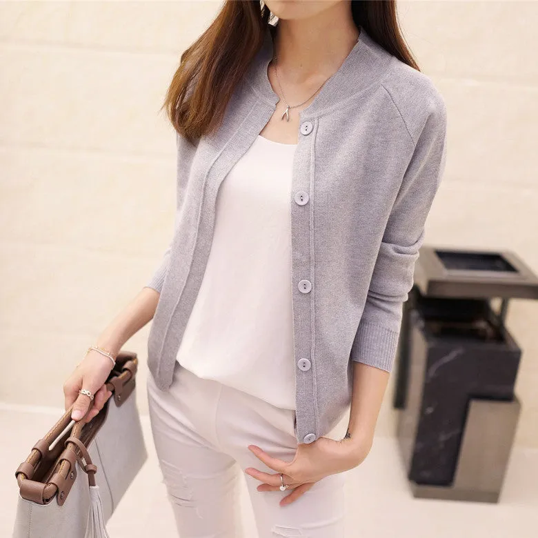 Sweater Cardigan Women Summer Short Thin Long Sleeved Shawl Sunscreen Outerwear