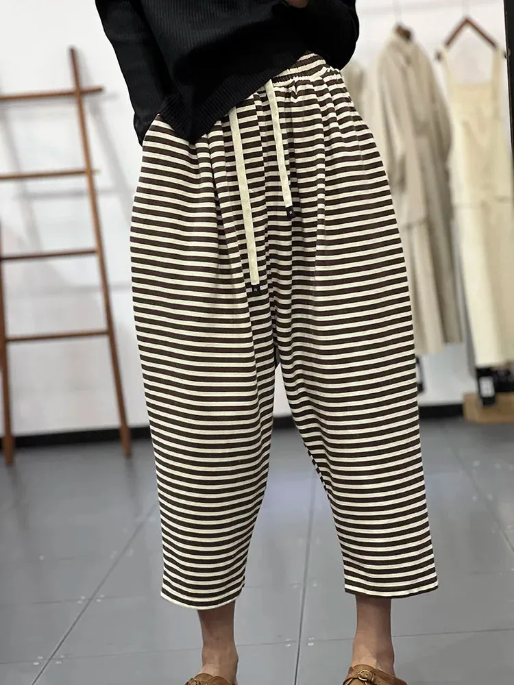 TEEK - Striped Personality Elasticated Waist Pants