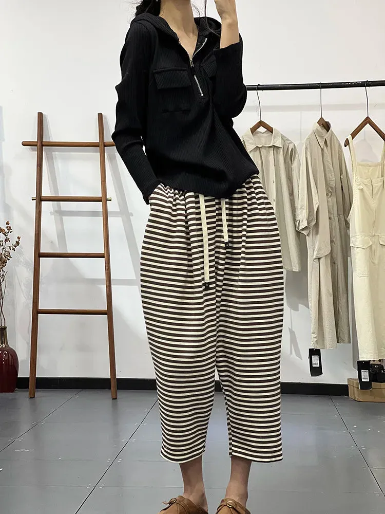 TEEK - Striped Personality Elasticated Waist Pants