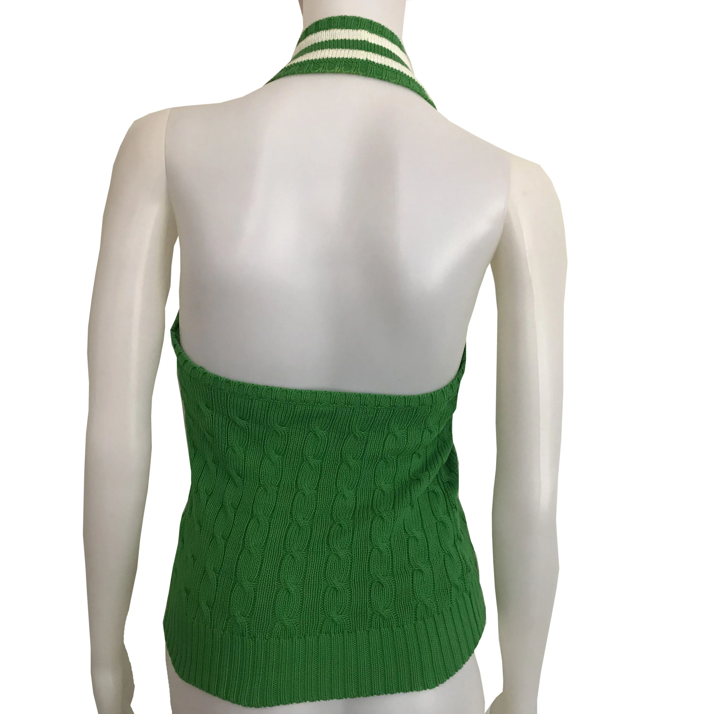 Vintage 1980s Green Preppy Halter Sweater