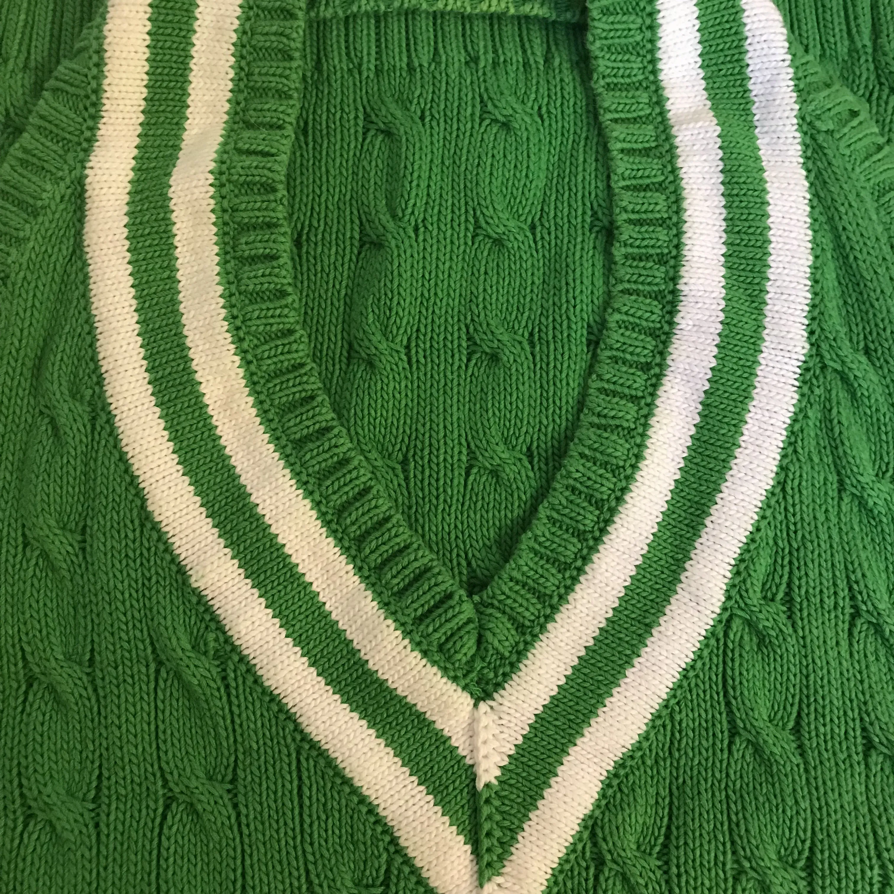 Vintage 1980s Green Preppy Halter Sweater