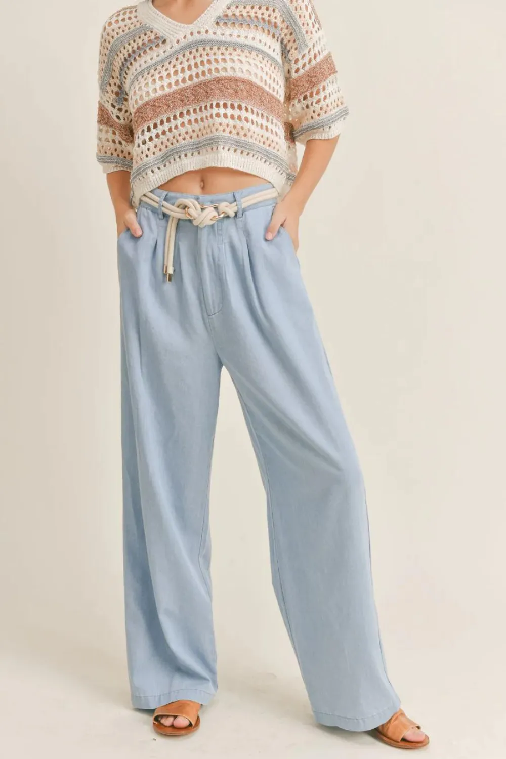 Vintage Blues Pleated Pants