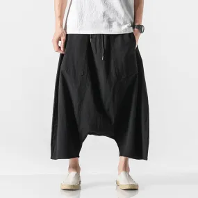 Wide-Leg Drop Crotch Pants