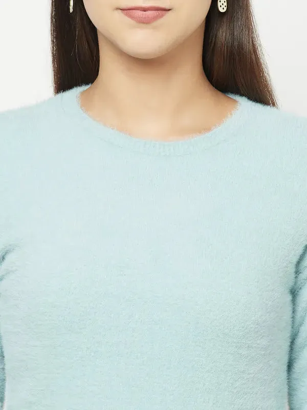 Women Light Teal Sweaters