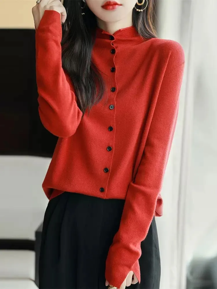 Women's Autumn Long Sleeve Thin Sweater Coat Cardigan