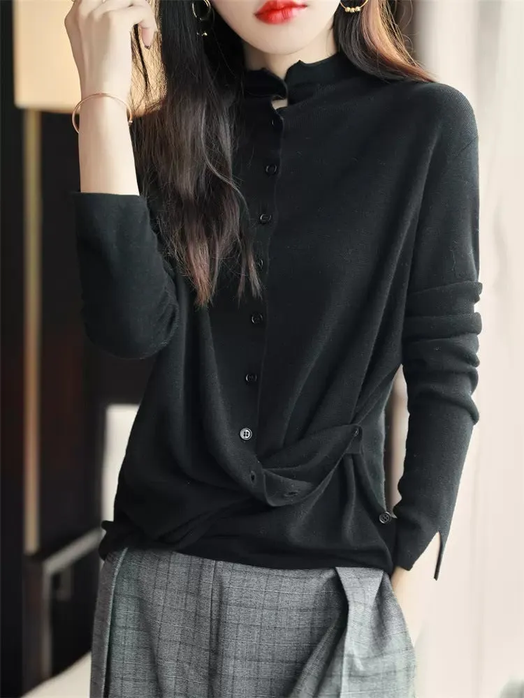 Women's Autumn Long Sleeve Thin Sweater Coat Cardigan