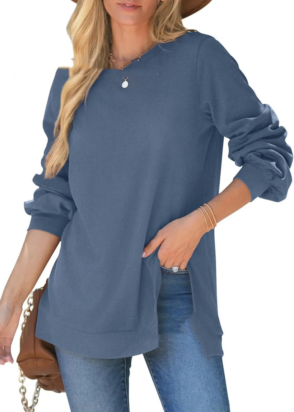 Women's Pullover Side Slit Sweater