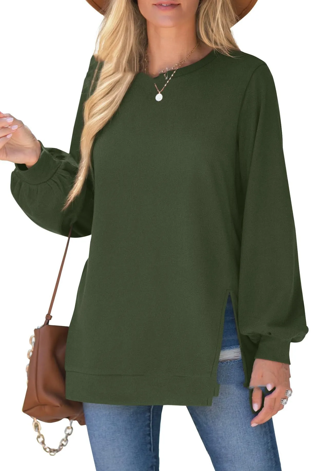 Women's Pullover Side Slit Sweater