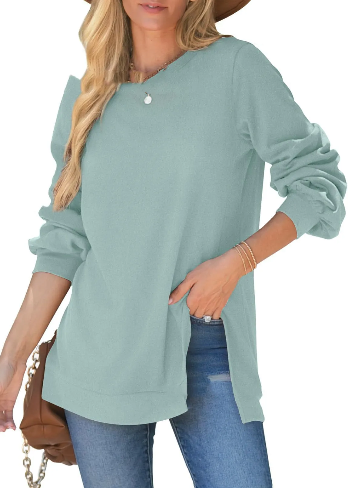 Women's Pullover Side Slit Sweater