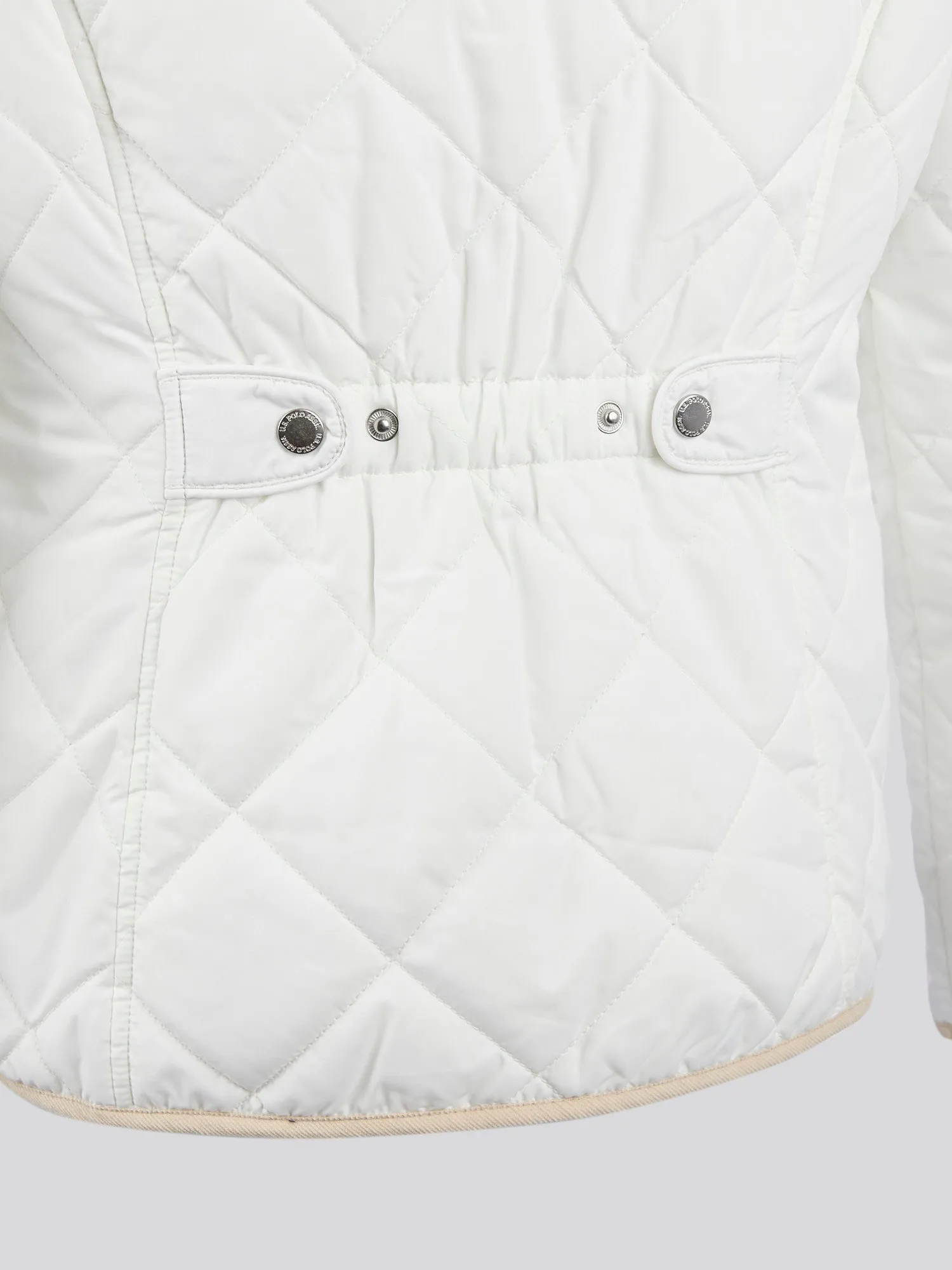 Womens Quilted Collared Jacket in Marshmallow