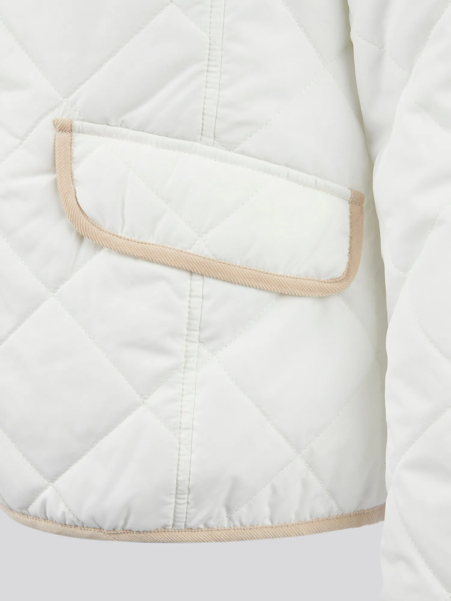 Womens Quilted Collared Jacket in Marshmallow