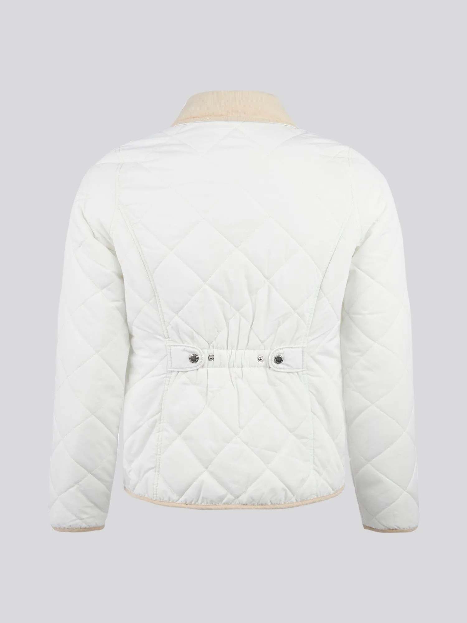 Womens Quilted Collared Jacket in Marshmallow