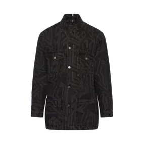 Workwear Denim Jacket in Washed Black